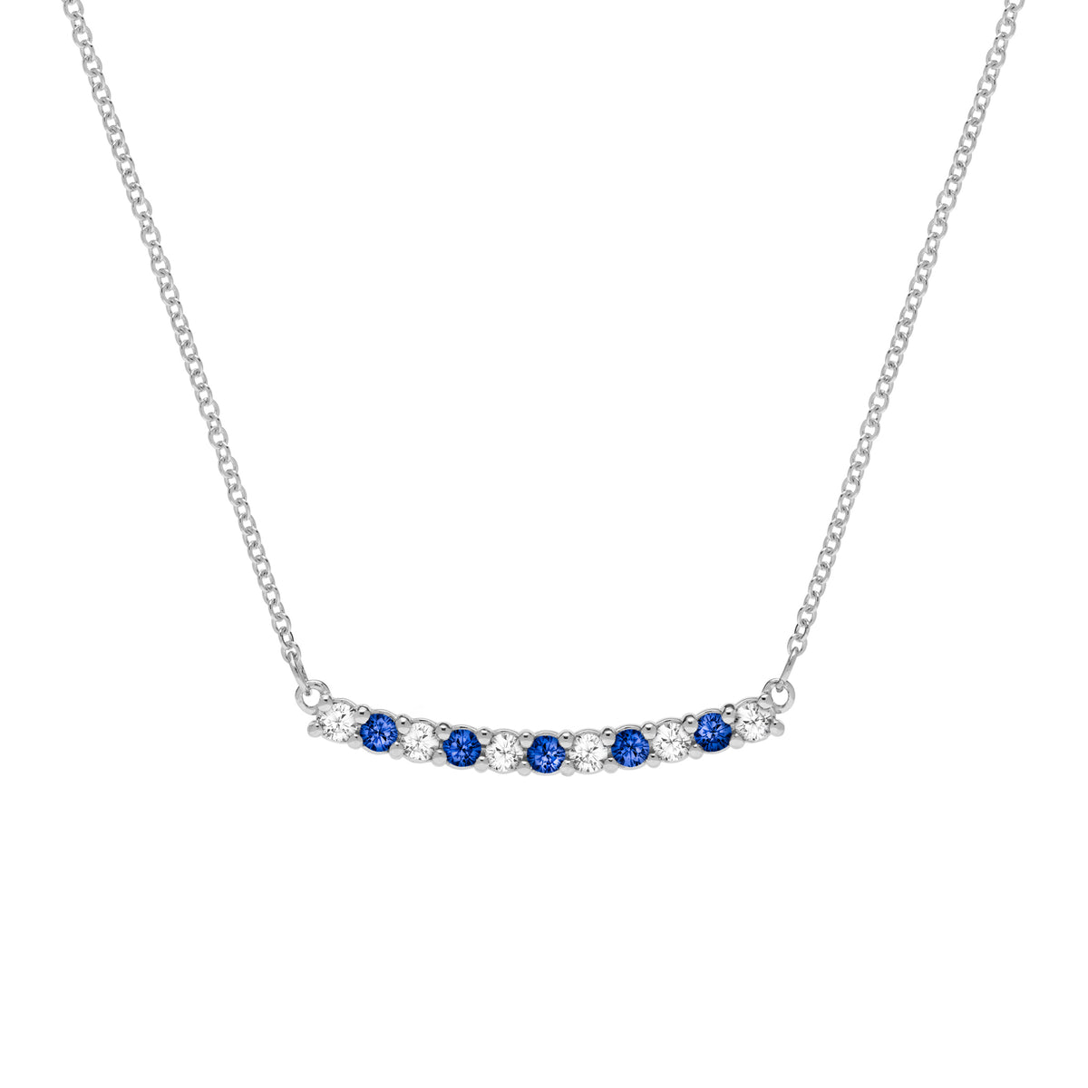 1.32 TCW Round Sapphire Lab Made Diamond- September Birthstone Necklace 8