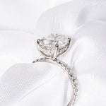 Stunning 3.50 CT Oval Cut Moissanite Engagement Ring with Hidden Halo & Pave Design 4