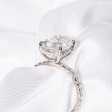 Stunning 3.50 CT Oval Cut Moissanite Engagement Ring with Hidden Halo & Pave Design 4