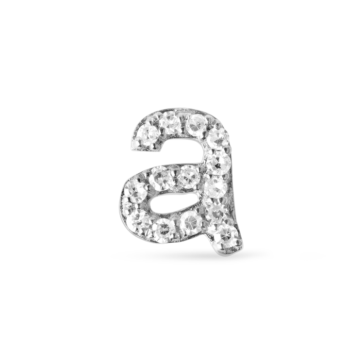 0.20 CT Round Moissanite Diamond Initial Asymmetric Necklace in Solid Gold 2