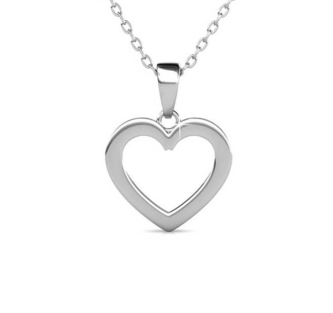 Round Cut Cubic Zirconia in 925 Sterling Silver Necklace 4