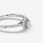 Stunning 0.2 CT Oval Moissanite Engagement Ring with Pave and Halo Design 3