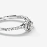 Stunning 0.2 CT Oval Moissanite Engagement Ring with Pave and Halo Design 3