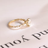 Stunning 1.0 - 2.0 CT Oval Moissanite Engagement Ring with Pave Design 9