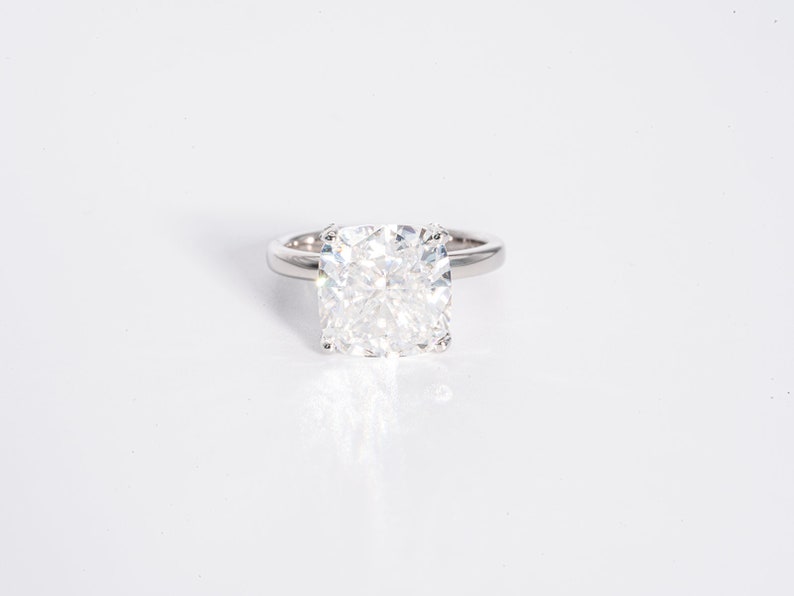 Stunning 4.50 CT Cushion Moissanite Engagement Ring with Solitaire Design 1