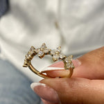 Stunning 1.0 CT Round Moissanite Stones Cluster Style Wedding Bands 1