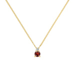 0.38 TCW Round Garnet Lab Made Diamond- January Birthstone Necklace 1
