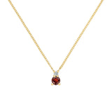 0.38 TCW Round Garnet Lab Made Diamond- January Birthstone Necklace 1