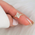 Stunning 1 CT Marquise Moissanite Engagement Ring With Cluster Design 5