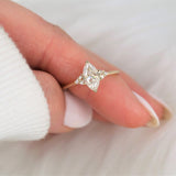 Stunning 1 CT Marquise Moissanite Engagement Ring With Cluster Design 5