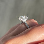 Stunning 3.0 CT Emerald Cut Moissanite Engagement Ring with Hidden Halo &Pave Design 3