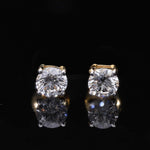 Round Cut Cubic Zirconia in 925 Sterling Silver Earrings 2
