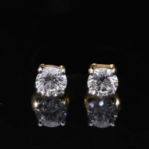 Round Cut Cubic Zirconia in 925 Sterling Silver Earrings