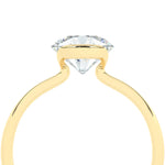 Stunning 2.0 CT Round Moissanite Engagement Ring with Half Bezel Design 6