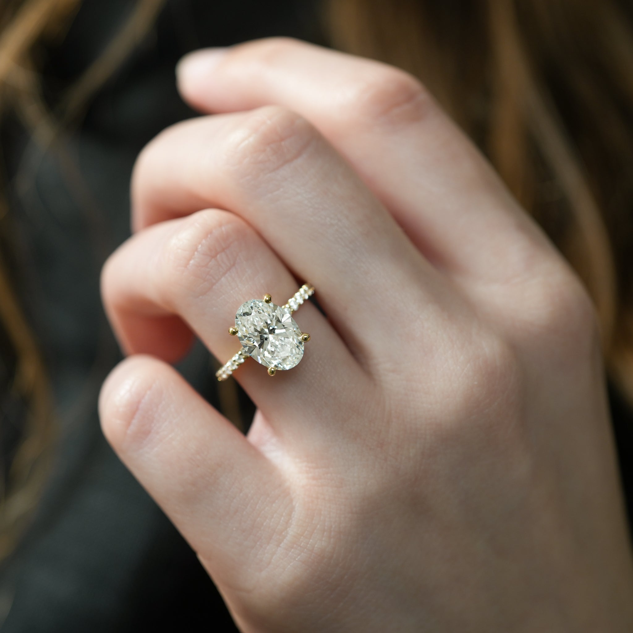 Stunning 1.0- 2.0 CT Round Moissanite Engagement Ring with Hidden Halo & Pave Design 6