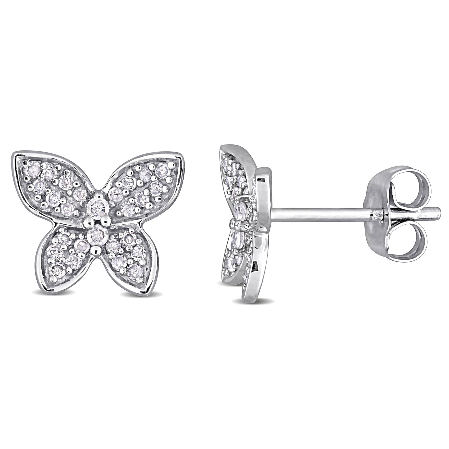 Round Cut Cubic Zirconia in 925 Sterling Silver Earrings 2