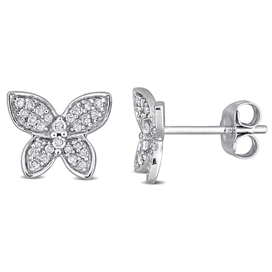 Round Cut Cubic Zirconia in 925 Sterling Silver Earrings 2