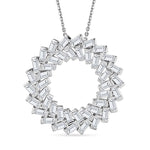 Round Cut Cubic Zirconia in 925 Sterling Silver Necklace 1