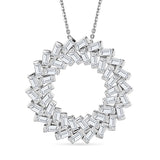 Round Cut Cubic Zirconia in 925 Sterling Silver Necklace 1