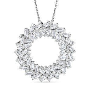 Round Cut Cubic Zirconia in 925 Sterling Silver Necklace