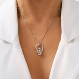 Round Cut Cubic Zirconia in 925 Sterling Silver Necklace 5