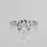 Stunning 2.0 CT Round Moissanite Engagement Ring with Pave Design 1