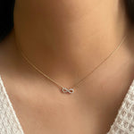 0.50 CT Round Moissanite Diamond Infinity Pendant Necklace in Solid Gold 2
