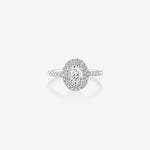 Stunning 1 CT Oval Moissanite Engagement Ring With Double Halo & Pave Design 1