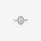 Stunning 1 CT Oval Moissanite Engagement Ring With Double Halo & Pave Design 1