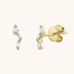 0.30 TCW Baguette Cut Moissanite Studs Earrings in Gold 1