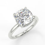 Stunning 2.40 CT Cushion Moissanite Engagement Ring with Hidden Halo Design 4