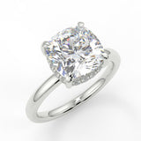 Stunning 2.40 CT Cushion Moissanite Engagement Ring with Hidden Halo Design 4