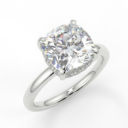 Stunning 2.40 CT Cushion Moissanite Engagement Ring with Hidden Halo Design 4