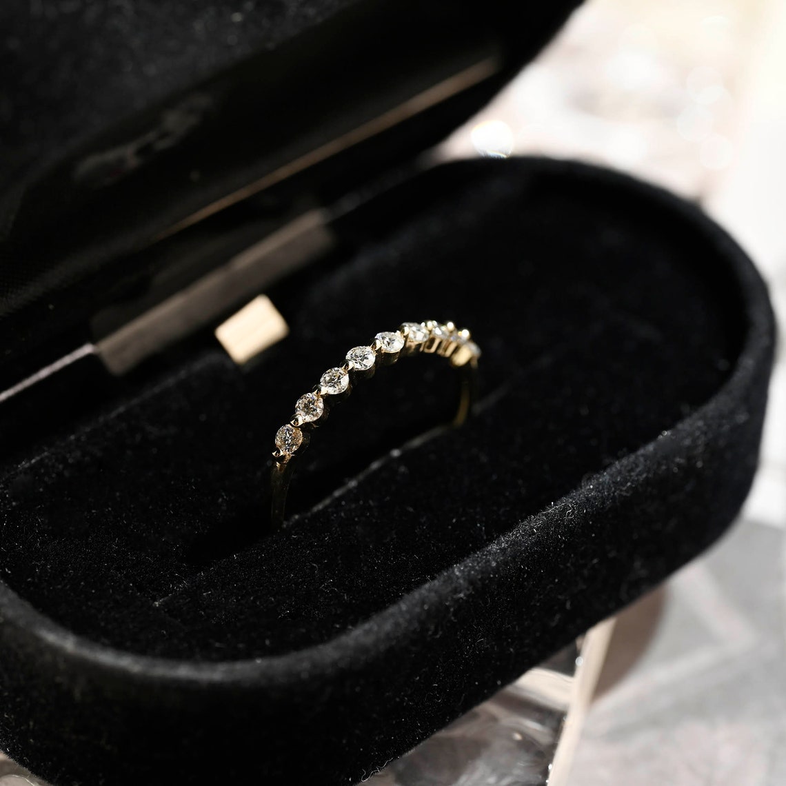 0.3 TCW Round Cut Moissanite Bridal Wedding Band 5
