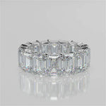 Stunning 2.50 TCW Emerald Moissanite Stones Full Eternity Wedding Bands 4