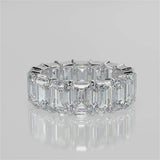 Stunning 2.50 TCW Emerald Moissanite Stones Full Eternity Wedding Bands 4
