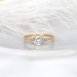 Stunning 0.75 CT Round Moissanite Engagement Ring With Cluster Design 1