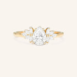 Stunning 1 CT Pear Moissanite Engagement Ring With Cluster Design 1