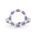 1.92 TCW Round Amethyst Lab Made Diamond- February Birthstone Engagement Ring 5