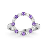 1.92 TCW Round Amethyst Lab Made Diamond- February Birthstone Engagement Ring 5