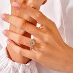 Stunning 1.0 CT Round Moissanite Engagement Ring with Halo & Pave Design 6