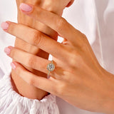 Stunning 1.0 CT Round Moissanite Engagement Ring with Halo & Pave Design 6