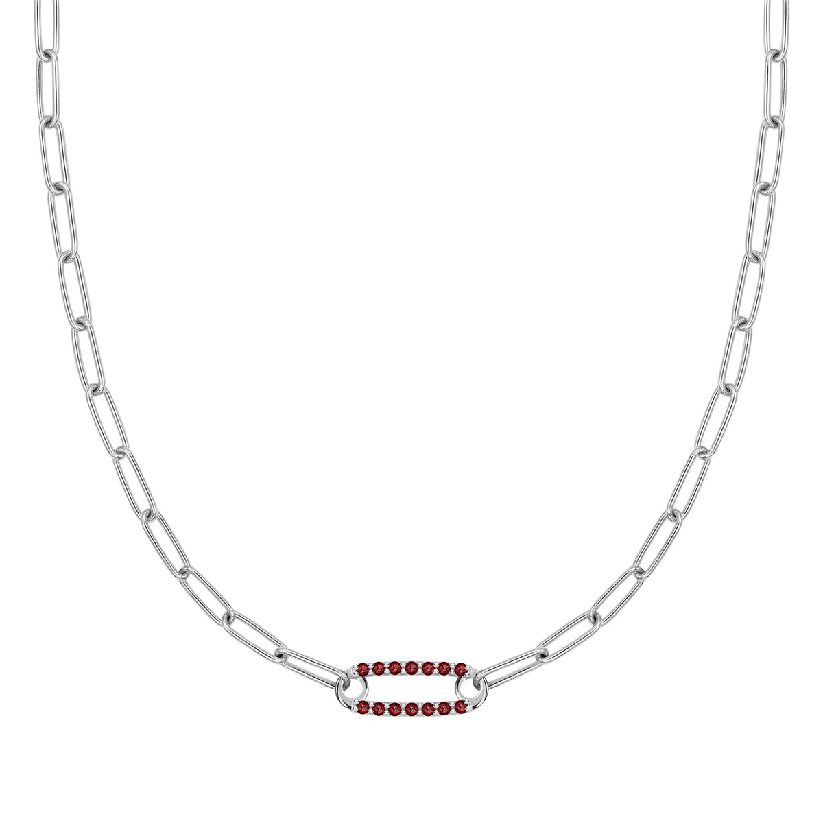 2.5 TCW Round Garnet Lab Made Diamond- January Birthstone Necklace 7
