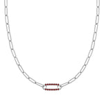 2.5 TCW Round Garnet Lab Made Diamond- January Birthstone Necklace 7