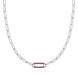 2.5 TCW Round Garnet Lab Made Diamond- January Birthstone Necklace 7