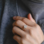 Stunning 1.0 - 2.0 CT Emerald Moissanite Engagement Ring With Cluster Design 6