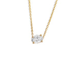 1.0 CT Oval Moissanite Diamond Solitaire Pendant Necklace in Solid Gold 1