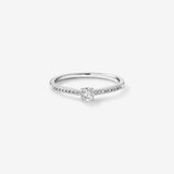 Stunning 0.25 CT Round Moissanite Engagement Ring in Pave Design 1