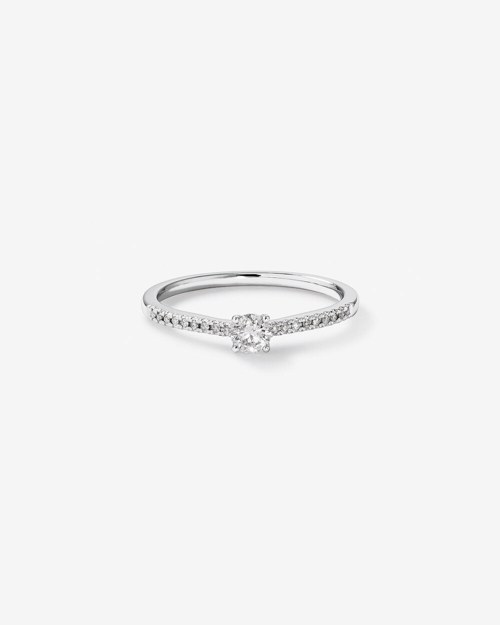 Stunning 0.25 CT Round Moissanite Engagement Ring in Pave Design 1
