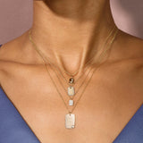 0.20 CT Round Moissanite Diamond Tagged Pendant Necklace in Solid Gold 3